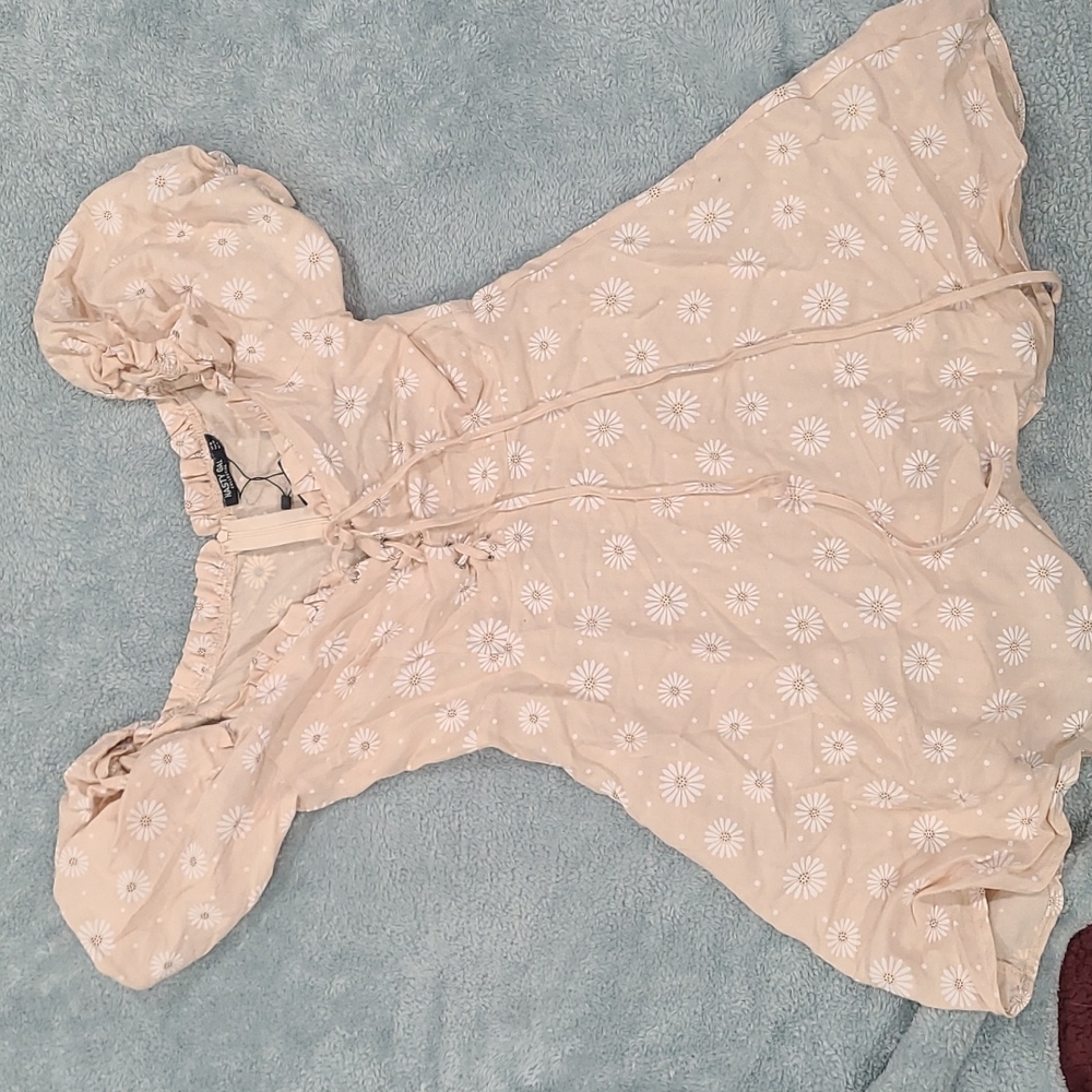Floral Lace Up Milkmaid Dress